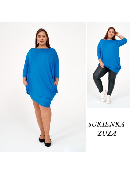 Šaty dlouhý rukáv dámské nadrozměr (2XL-3XL) POSLKÁ MÓDA PMLE21021
