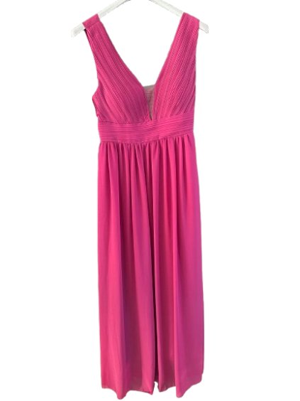 Šaty letní dlouhé elegantní bez rukávu dámské (42/44/46 ONE SIZE) ITALSKÁ MÓDA IMPSH2480566A/DUR (Velikost 44/46, Barva růžová fuchsiová)