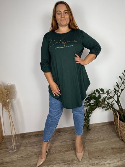 Tunika dlouhý rukáv dámské nadrozměr (54/56/58 ONE SIZE) ITALSKÁ MÓDA IM424537