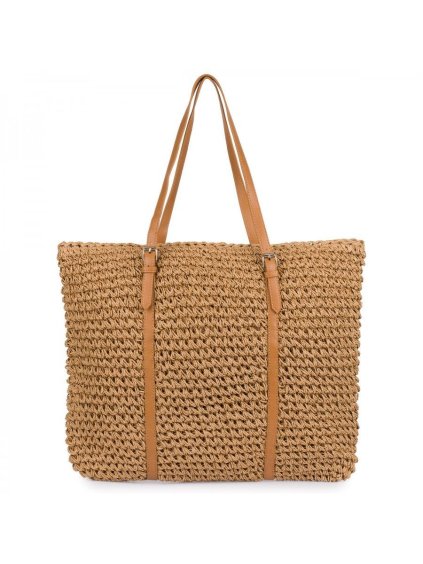 Kabelka boho letní dámska (46cm X 37cm) Versoli VER24TOR-PA-4 (Velikost ONE SIZE, Barva hnědá světlá)