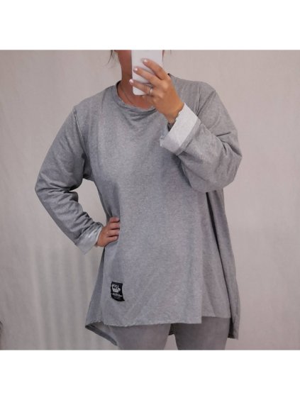 Tunika prodloužená dlouhý rukáv dámská (L/3XL ONE SIZE) ITALSKá MóDA IM4212161/DR (Velikost 2XL/3XL, Barva Černá)