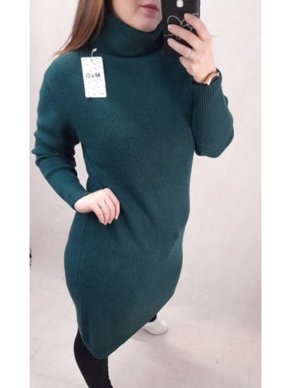 Šaty úpletové s rolákem dlouhý rukáv dámské (XL/2XL ONE SIZE) MaD fashion ITALSKá MóDA IMT21S-835 (Velikost XL/2XL, Barva Černá)
