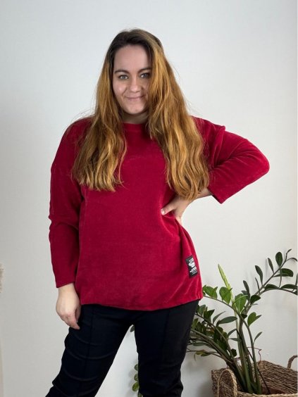 Mikina oversize teplá dlouhý rukáv dámská nadrozměr (54/56/58 ONE SIZE) ITALSKÁ MÓDA IM424ANABELA