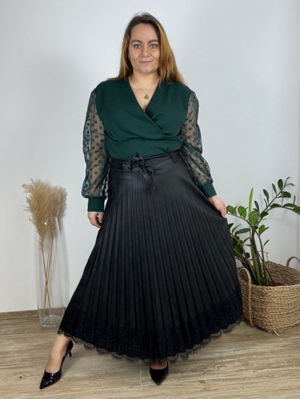 Sukně s páskem dlouhá dámská (40/42/44) ONE SIZE) ITALSKá MóDA IMSM2439491/DR (Velikost 42/44, Barva Černá)