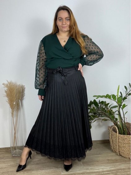 Sukně s páskem dlouhá dámská (40/42/44) ONE SIZE) ITALSKá MóDA IMSM2439491/DR (Velikost 42/44, Barva Černá)