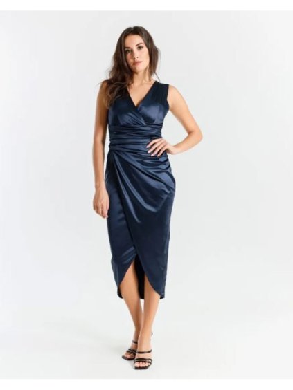 Šaty elegantní společenské na ramínka dámské (S/M ONE SIZE) ITALSKÁ MÓDA IMPSH246479/DR