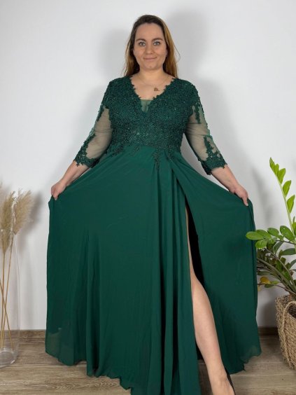 Šaty společenské elegantní krajkové s 3/4 rukávem dámské (2XL-5XL) ITALSKá MODA IMS259028/DUR