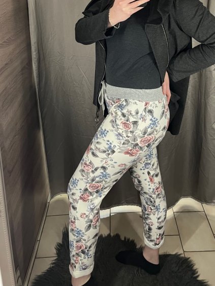 Tepláky dlouhé dámské  (M/L/XLONE SIZE) ITALSKá MóDA IMB25VERONA-3/DR (Velikost L/XL, Barva bílá)
