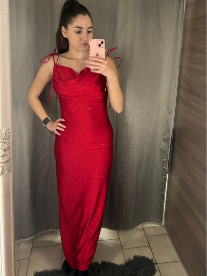 Šaty dlouhé elegantní společenské třpytivé na ramínka dámské (S/M/L ONE SIZE) ITALSKÁ MÓDA IMPSH2593328 (Velikost S/M/L, Barva Černá)