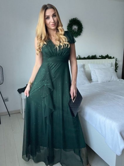 Šaty dlouhé společenské třpytivé bez rukávu dámské (S/M/L ONE SIZE) ITALSKÁ MÓDA IMPSH2520034/DR (Velikost S/M/L, Barva Černá)