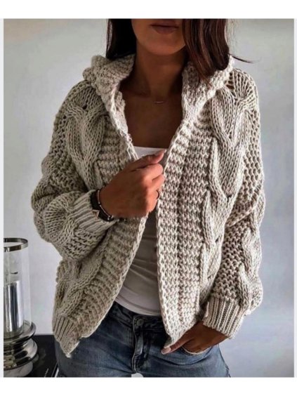 Cardigan pletený teplý dlouhý rukáv dámský (S/M/L ONE SIZE) ITALSKÁ MÓDA IMD23810 (Velikost S/M/L, Barva zelená smaragdová)