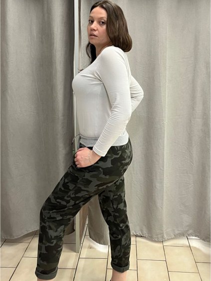 Tepláky dlouhé dámské maskáč (M/L/XL ONE SIZE) ITALSKá MODA IMB20058/DR