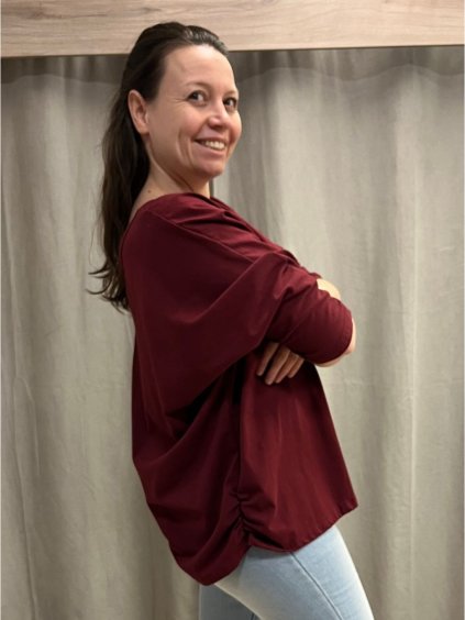 Tričko/tunika krátký rukáv dámská nadrozměr (XL/2XL ONE SIZE) ITALSKá MóDA IM422TINA/DR