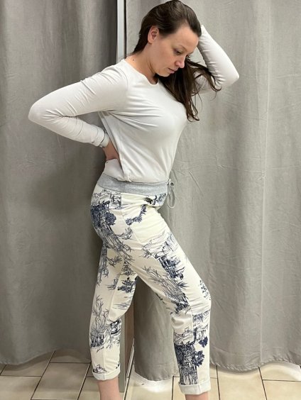 Tepláky dlouhé dámské  (M/L/XLONE SIZE) ITALSKá MóDA IMB25VERONA-2/DR (Velikost L/XL, Barva bílá)