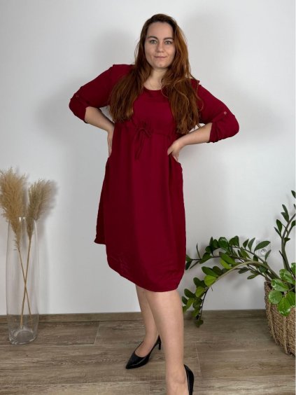 Šaty dlouhé stahovací letní krátký rukáv dámské nadrozměr (48/50/52 ONE SIZE) ITALSKÁ MÓDA IM425151/DUR