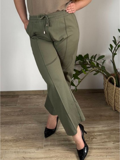 Kalhoty elegantní dámské nadrozměr (44/46/48 ONE SIZE) ITALSKÁ MÓDA IMWT25091/DUR (Velikost 44/46/48, Barva tmavě modrá)