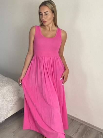 Šaty  letní bez rukávu dámské Bella (S/M/L ONE SIZE) ITALSKÁ MÓDA IMSM25BELLA/DR (Velikost S/M/L, Barva Černá)