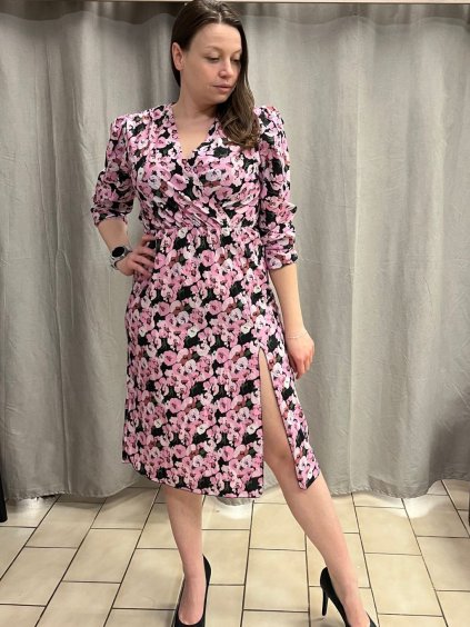 Šaty elegantní dlouhé jarní dlouhý rukáv dámské Andy (S/M/L ONE SIZE) ITALSKÁ MÓDA IMD22290-3/DUR (Velikost S/M/L, Barva Černá)