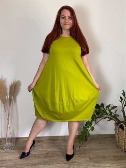 Šaty bavlněné volnočasové letní krátký rukáv dámské nadrozměr PAOLA (50/52/54 ONE SIZE) ITALSKÁ MÓDA IMC25219/DUR (Velikost 52/54, Barva Černá)