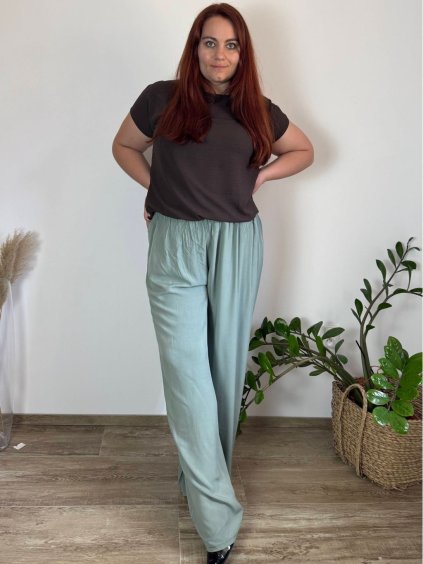 Kalhoty dlouhé letní dámské nadrozměr DANIELLA (52/54/56 ONE SIZE) ITALSKÁ MÓDA IM425DANIELLA/DUR (Velikost 52/54/56, Barva Černá)
