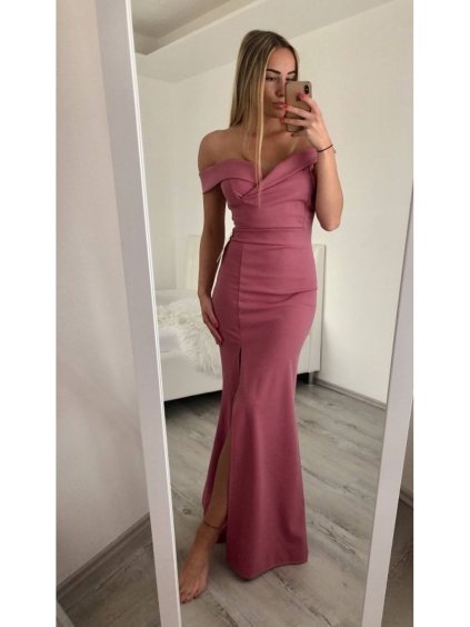 Šaty elegantní společenské carmen dlouhé dámské Viktorie (XS/S/M/L ONE SIZE) ITALSKÁ MÓDA IM322063 (Velikost S/M/L, Barva Černá)