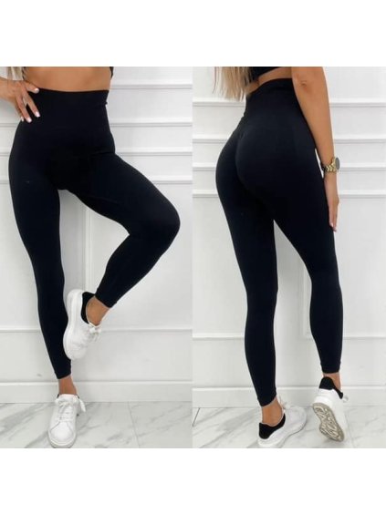 Legíny dlouhé fitness push up dámské (S/M ONE SIZE) ITALSKÁ MÓDA IMM24CH2985/DUR (Velikost S/M/L, Barva Černá)