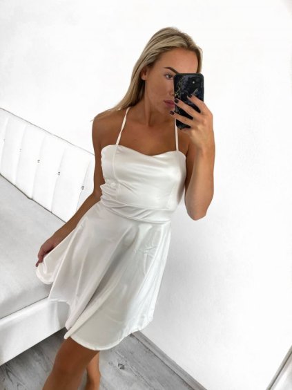 Šaty elegantní společenské na ramínka dámské Lolita (XS/S ONE SIZE) ITALSKá MóDA IM322461/DUR (Velikost XS/S, Barva béžová)