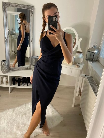 Šaty elegantní společenské dlouhé na ramínka dámské Melania (XS/S/M/L ONE SIZE) ITALSKÁ MÓDA IM322130/DR (Velikost S/M/L, Barva bílá)
