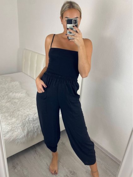 Kalhoty letní dlouhé oversize dámské ELENA (S/M/L ONE SIZE) ITALSKÁ MÓDA IMD24130/DU (Velikost S/M/L, Barva vínová)