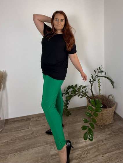 Tunika do manžety netopíří krátký rukáv dámská nadrozměr SARA (48/50 ONE SIZE) ITALSKÁ MÓDA IM425291/DU (Velikost 48/50, Barva Černá)