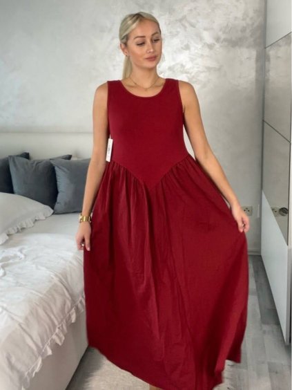 Šaty letní bez rukávu dámské PAGE (S/M/L ONE SIZE) ITALSKÁ MÓDA IM725020/DU