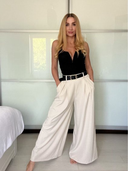 Kalhoty elegantní s páskem dámské (S/M/L ONE SIZE) ITALSKá MóDA IMSM25DEVONE/DU