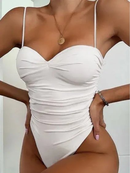 Body na ramínka dámské KAIRA (S/M ONE SIZE) ITALSKÁ MÓDA IMPLP2525617085/DU (Velikost S/M, Barva bílá)