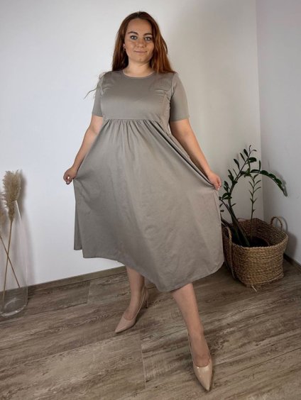 Šaty krátký rukáv dámské nadrozměr JULIE (48/50/52 ONE SIZE) ITALSKÁ MÓDA IMSM25JULIE/DU (Velikost 48/50/52, Barva Černá)