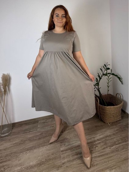 Šaty krátký rukáv dámské nadrozměr JULIE (48/50/52 ONE SIZE) ITALSKÁ MÓDA IMSM25JULIE/DU (Velikost 48/50/52, Barva Černá)