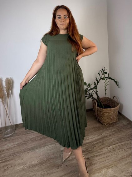Šaty maxi dlouhé letní krátký rukáv dámské nadrozměr BRIGITA (44/46/48 ONE SIZE) ITALSKÁ MÓDA IMD25133/DR