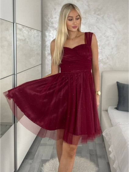 Šaty krátké společenské třpytivé na ramínka dámské ZUSA (S/M ONE SIZE) ITALSKÁ MÓDA IMPSH24C681/DUR (Velikost S/M, Barva modrá královská)