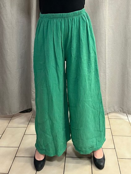 Kalhoty mušelínové letní oversize dámské nadrozměr LUCY (46/48/50 ONE SIZE) ITALSKÁ MÓDA IM425312/DUR (Velikost 46/48/50, Barva béžová)