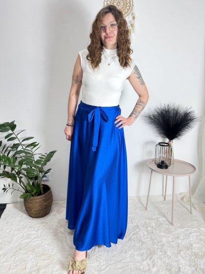 Sukně saténová dlouhá dámská Carol (S/M/L ONE SIZE) ITALSKá MODA IM325CAROL/DUR (Velikost S/M/L, Barva zelená smaragdová)