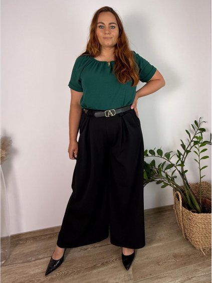 Kalhoty dlouhé oversize s páskem dámské nadrozměr SIMONE (46/48/50 ONE SIZE) ITALSKÁ MÓDA IMWDT25972/DU