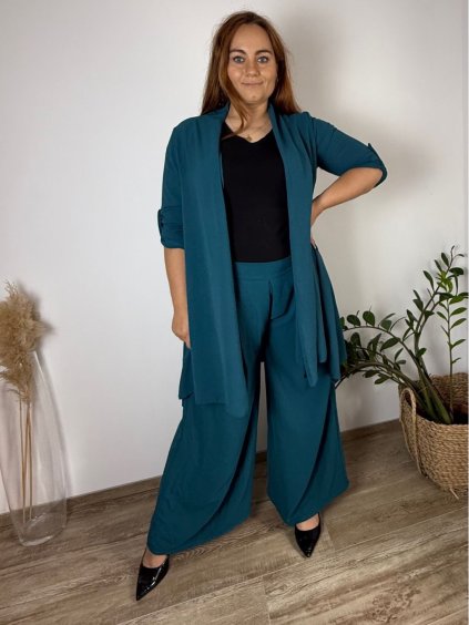 Cardigan letní 3/4 dlouhý rukáv dámský nadrozměr VESUNA (48/50/52 ONE SIZE) ITALSKÁ MÓDA IM425415/DU
