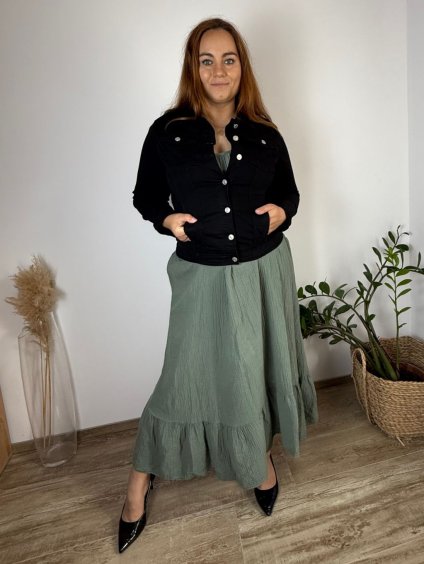 Bunda riflová krátká dámská (2XL-6XL) MOON GIRL MOON25GYD1337A/DUR (Velikost 2XL, Barva Černá)