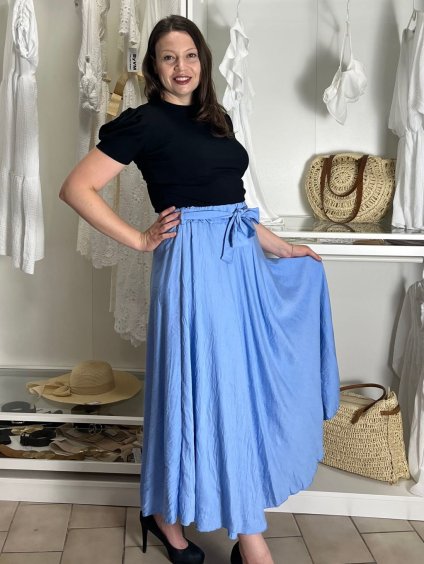 Sukně dlouhá dámská (S/M/L ONE SIZE) ITALSKá MODA IM3250001/DU (Velikost S/M/L, Barva hnědá)