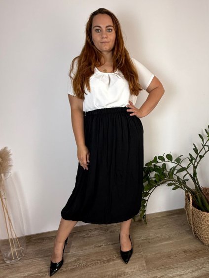 Sukně dámská nadrozměr MAJA (46/48/50 ONE SIZE) ITALSKÁ MÓDA IM425313/DUR (Velikost 46/48/50, Barva Černá)