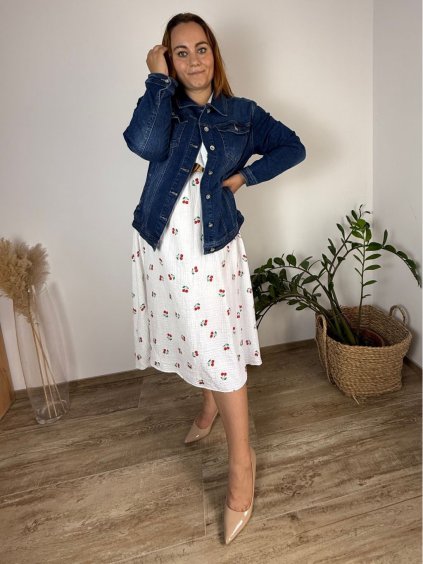 Bunda riflová jeans dámská nadrozměr (6XL-10XL) MOON GIRL SUN25GYD6015/DUR (Velikost 6XL, Barva modrá)