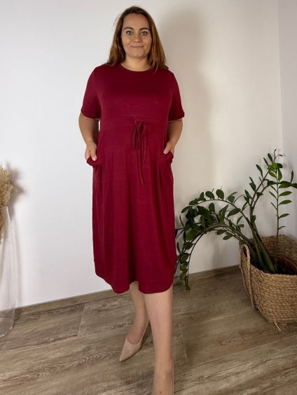 Šaty volnočasové krátký rukáv dámské nadrozměr HANAH (46/48/50 ONE SIZE) ITALSKÁ MÓDA IM42530003/DUR (Velikost 46/48/50, Barva Černá)