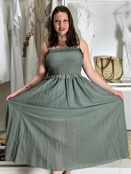 Šaty dlouhé letní na ramínka dámské (S/M/L ONE SIZE) ITALSKÁ MÓDA IMWGS251531/DR (Velikost S/M/L, Barva Černá)