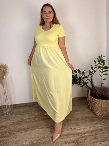 Šaty dlouhé volnočasové krátký rukáv dámské nadrozměr (42/44/46 ONE SIZE) ITALSKÁ MÓDA IMD2525370/DUR (Velikost 42/44/46, Barva červená)