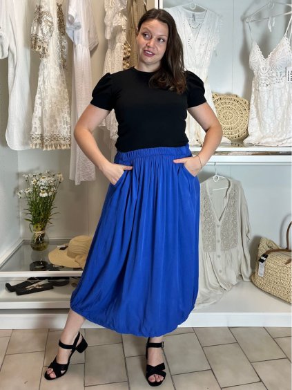Sukně dlouhá s kapsami dámská MILAGO (M/L/XL ONE SIZE) ITALSKÁ MÓDA IM425244/DUR (Velikost M/L/XL, Barva béžová)