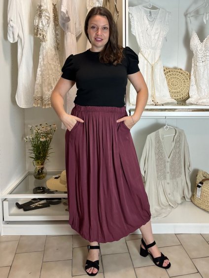 Sukně dlouhá s kapsami dámská MILAGO (M/L/XL ONE SIZE) ITALSKÁ MÓDA IM425244/DUR (Velikost M/L/XL, Barva béžová)
